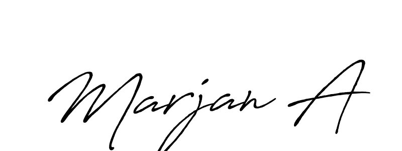 Marjan A stylish signature style. Best Handwritten Sign (Antro_Vectra_Bolder) for my name. Handwritten Signature Collection Ideas for my name Marjan A. Marjan A signature style 7 images and pictures png