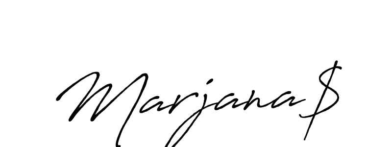 Once you've used our free online signature maker to create your best signature Antro_Vectra_Bolder style, it's time to enjoy all of the benefits that Marjana$ name signing documents. Marjana$ signature style 7 images and pictures png