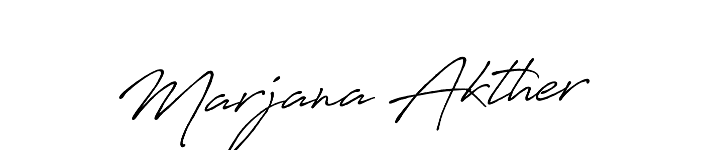 Create a beautiful signature design for name Marjana Akther. With this signature (Antro_Vectra_Bolder) fonts, you can make a handwritten signature for free. Marjana Akther signature style 7 images and pictures png