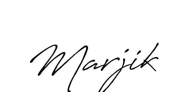 Use a signature maker to create a handwritten signature online. With this signature software, you can design (Antro_Vectra_Bolder) your own signature for name Marjik. Marjik signature style 7 images and pictures png