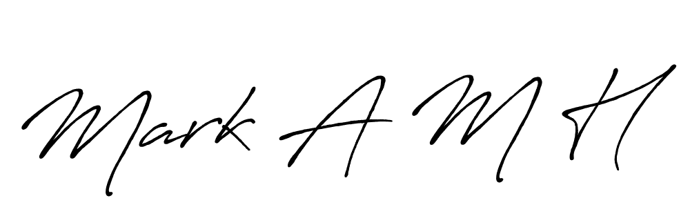 Also You can easily find your signature by using the search form. We will create Mark A M H name handwritten signature images for you free of cost using Antro_Vectra_Bolder sign style. Mark A M H signature style 7 images and pictures png