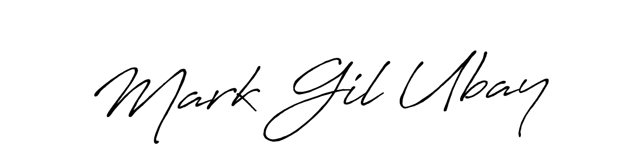 How to make Mark Gil Ubay name signature. Use Antro_Vectra_Bolder style for creating short signs online. This is the latest handwritten sign. Mark Gil Ubay signature style 7 images and pictures png