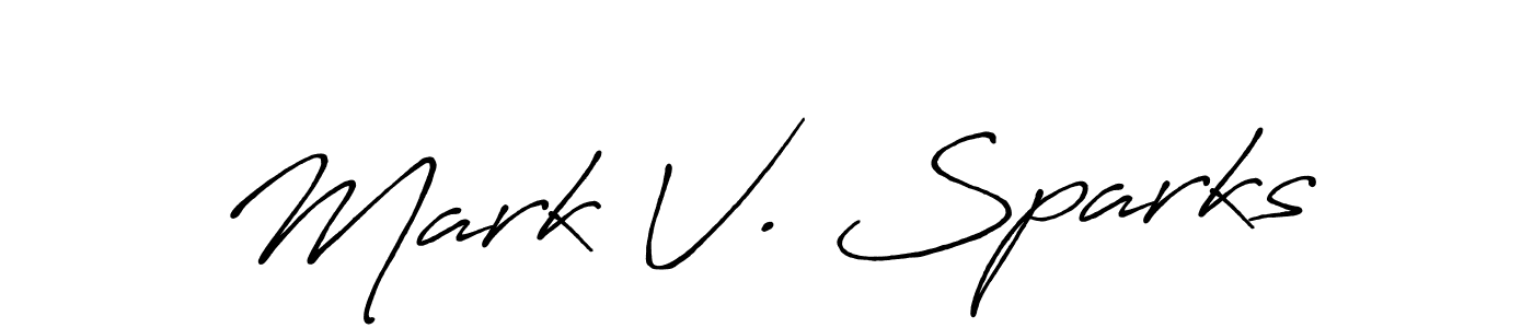 How to make Mark V. Sparks name signature. Use Antro_Vectra_Bolder style for creating short signs online. This is the latest handwritten sign. Mark V. Sparks signature style 7 images and pictures png