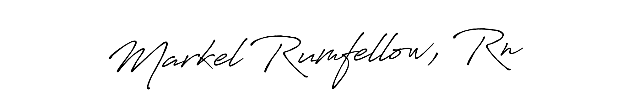 Design your own signature with our free online signature maker. With this signature software, you can create a handwritten (Antro_Vectra_Bolder) signature for name Markel Rumfellow, Rn. Markel Rumfellow, Rn signature style 7 images and pictures png