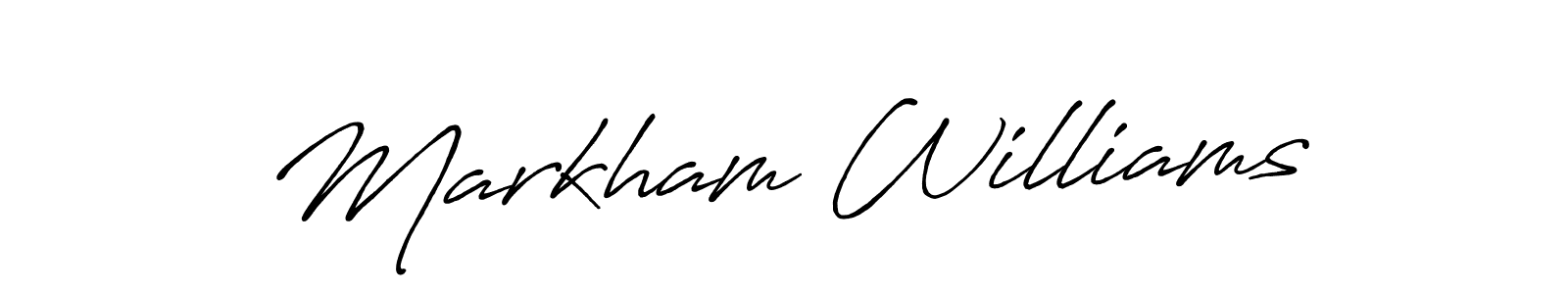 How to make Markham Williams name signature. Use Antro_Vectra_Bolder style for creating short signs online. This is the latest handwritten sign. Markham Williams signature style 7 images and pictures png