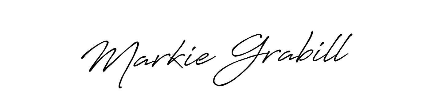 Use a signature maker to create a handwritten signature online. With this signature software, you can design (Antro_Vectra_Bolder) your own signature for name Markie Grabill. Markie Grabill signature style 7 images and pictures png