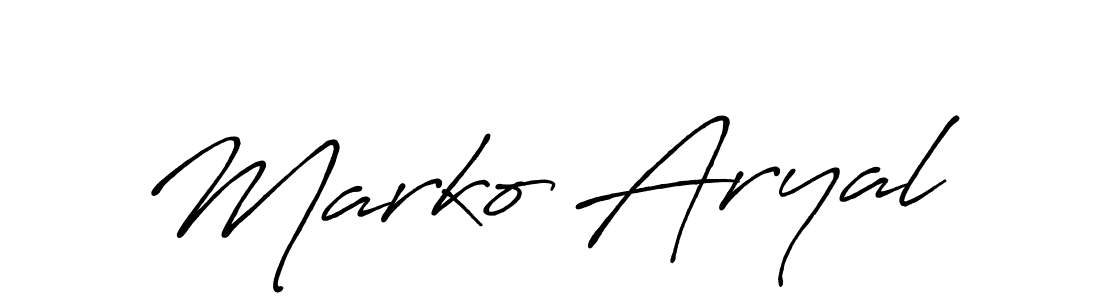 Antro_Vectra_Bolder is a professional signature style that is perfect for those who want to add a touch of class to their signature. It is also a great choice for those who want to make their signature more unique. Get Marko Aryal name to fancy signature for free. Marko Aryal signature style 7 images and pictures png