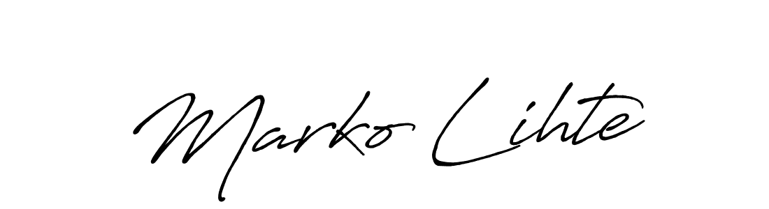 Similarly Antro_Vectra_Bolder is the best handwritten signature design. Signature creator online .You can use it as an online autograph creator for name Marko Lihte. Marko Lihte signature style 7 images and pictures png