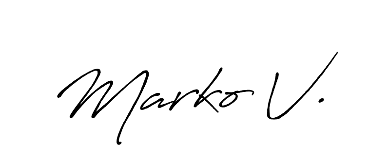 Also You can easily find your signature by using the search form. We will create Marko V. name handwritten signature images for you free of cost using Antro_Vectra_Bolder sign style. Marko V. signature style 7 images and pictures png