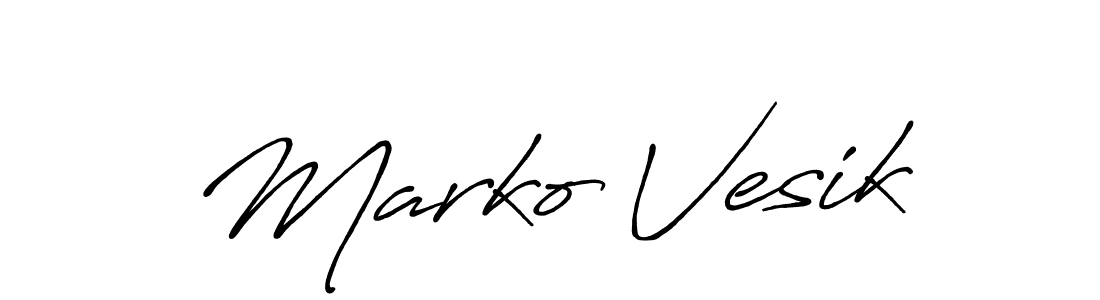 Design your own signature with our free online signature maker. With this signature software, you can create a handwritten (Antro_Vectra_Bolder) signature for name Marko Vesik. Marko Vesik signature style 7 images and pictures png