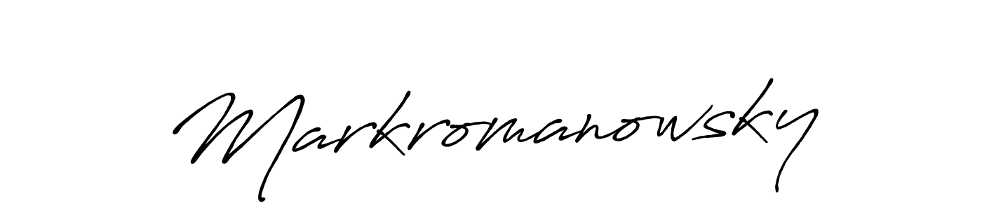 Use a signature maker to create a handwritten signature online. With this signature software, you can design (Antro_Vectra_Bolder) your own signature for name Markromanowsky. Markromanowsky signature style 7 images and pictures png
