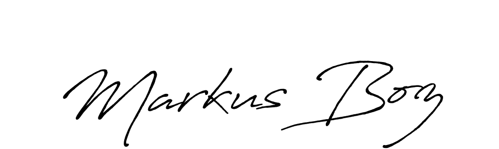 How to make Markus Boz name signature. Use Antro_Vectra_Bolder style for creating short signs online. This is the latest handwritten sign. Markus Boz signature style 7 images and pictures png