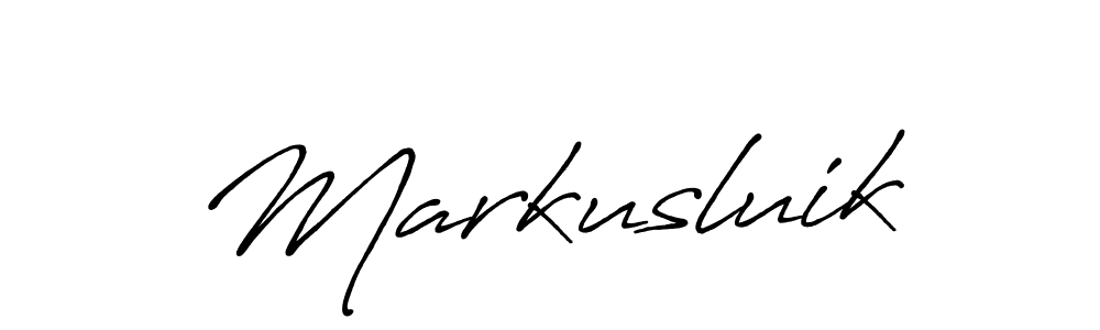 Make a beautiful signature design for name Markusluik. With this signature (Antro_Vectra_Bolder) style, you can create a handwritten signature for free. Markusluik signature style 7 images and pictures png