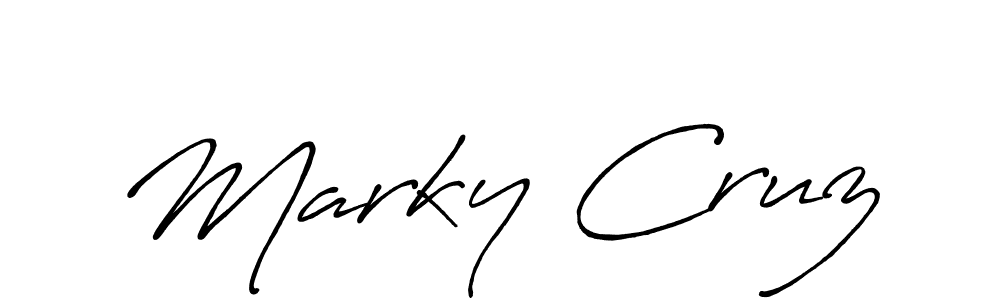 Design your own signature with our free online signature maker. With this signature software, you can create a handwritten (Antro_Vectra_Bolder) signature for name Marky Cruz. Marky Cruz signature style 7 images and pictures png