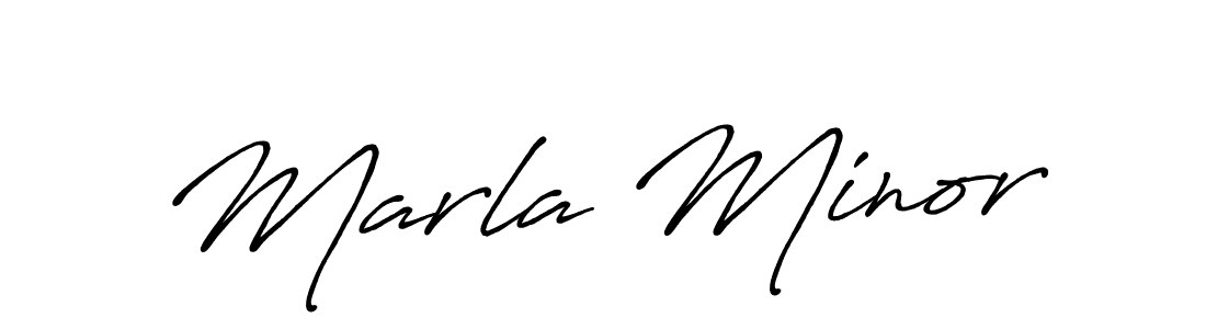 Make a beautiful signature design for name Marla Minor. With this signature (Antro_Vectra_Bolder) style, you can create a handwritten signature for free. Marla Minor signature style 7 images and pictures png