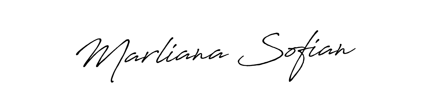 Use a signature maker to create a handwritten signature online. With this signature software, you can design (Antro_Vectra_Bolder) your own signature for name Marliana Sofian. Marliana Sofian signature style 7 images and pictures png