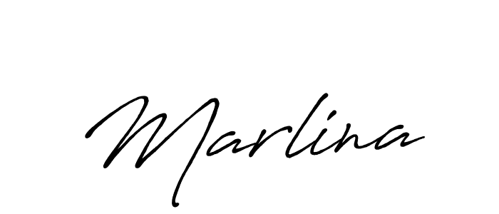 How to make Marlina name signature. Use Antro_Vectra_Bolder style for creating short signs online. This is the latest handwritten sign. Marlina signature style 7 images and pictures png