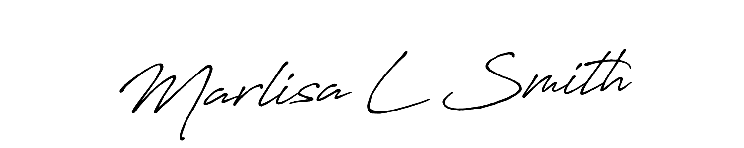 Design your own signature with our free online signature maker. With this signature software, you can create a handwritten (Antro_Vectra_Bolder) signature for name Marlisa L Smith. Marlisa L Smith signature style 7 images and pictures png