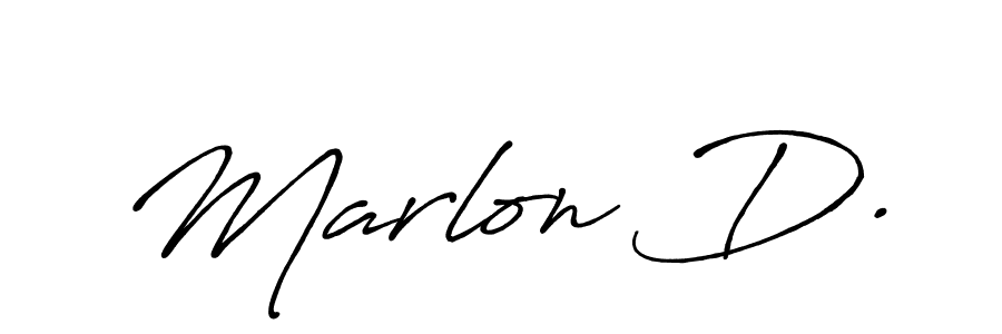 You should practise on your own different ways (Antro_Vectra_Bolder) to write your name (Marlon D.) in signature. don't let someone else do it for you. Marlon D. signature style 7 images and pictures png