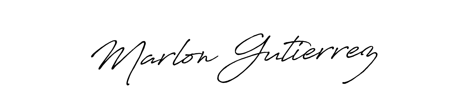 Design your own signature with our free online signature maker. With this signature software, you can create a handwritten (Antro_Vectra_Bolder) signature for name Marlon Gutierrez. Marlon Gutierrez signature style 7 images and pictures png