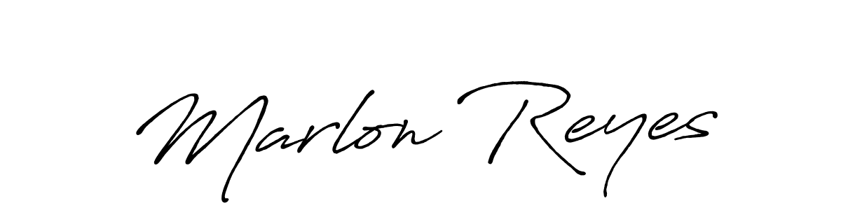 Use a signature maker to create a handwritten signature online. With this signature software, you can design (Antro_Vectra_Bolder) your own signature for name Marlon Reyes. Marlon Reyes signature style 7 images and pictures png