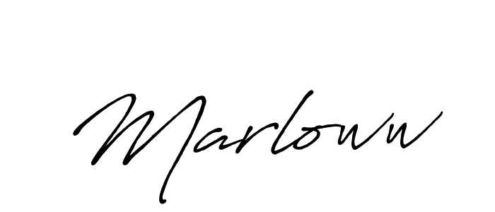 Make a beautiful signature design for name Marloww. With this signature (Antro_Vectra_Bolder) style, you can create a handwritten signature for free. Marloww signature style 7 images and pictures png
