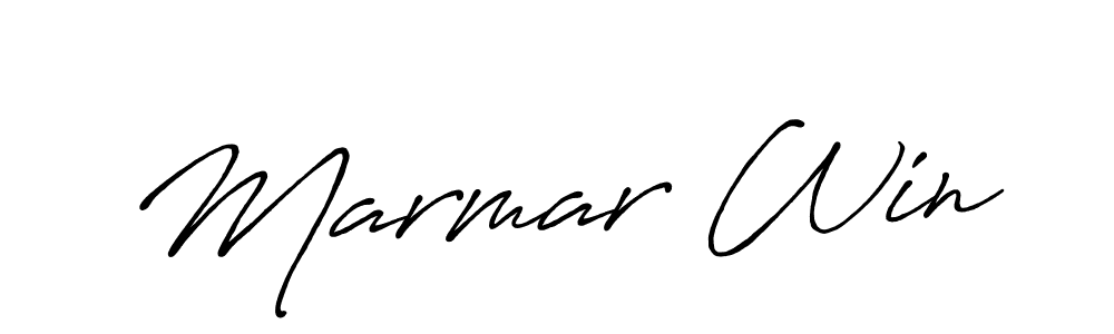 How to make Marmar Win name signature. Use Antro_Vectra_Bolder style for creating short signs online. This is the latest handwritten sign. Marmar Win signature style 7 images and pictures png