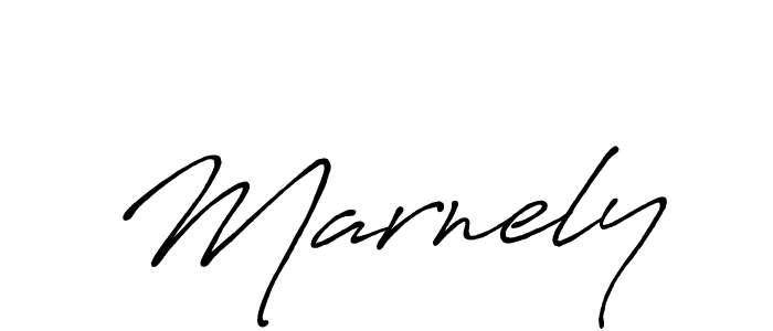 Use a signature maker to create a handwritten signature online. With this signature software, you can design (Antro_Vectra_Bolder) your own signature for name Marnely. Marnely signature style 7 images and pictures png