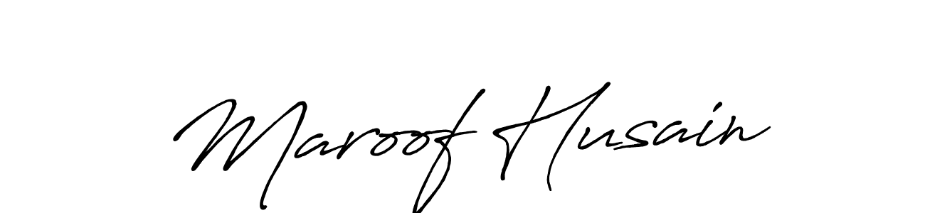 It looks lik you need a new signature style for name Maroof Husain. Design unique handwritten (Antro_Vectra_Bolder) signature with our free signature maker in just a few clicks. Maroof Husain signature style 7 images and pictures png