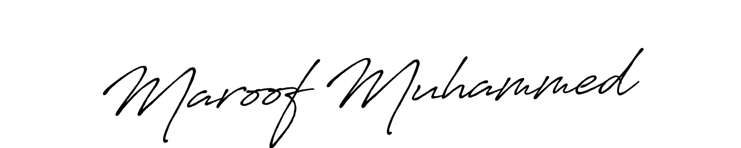 The best way (Antro_Vectra_Bolder) to make a short signature is to pick only two or three words in your name. The name Maroof Muhammed include a total of six letters. For converting this name. Maroof Muhammed signature style 7 images and pictures png