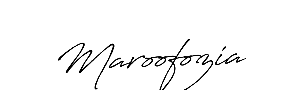 Create a beautiful signature design for name Maroofozia. With this signature (Antro_Vectra_Bolder) fonts, you can make a handwritten signature for free. Maroofozia signature style 7 images and pictures png