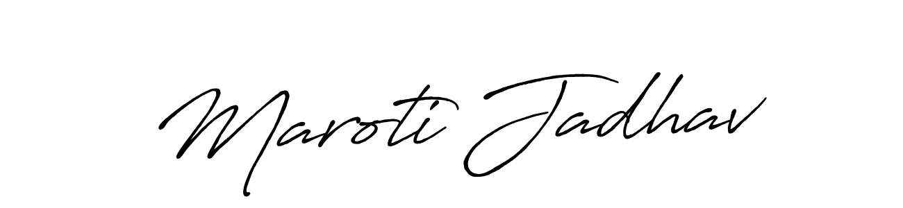 Design your own signature with our free online signature maker. With this signature software, you can create a handwritten (Antro_Vectra_Bolder) signature for name Maroti Jadhav. Maroti Jadhav signature style 7 images and pictures png