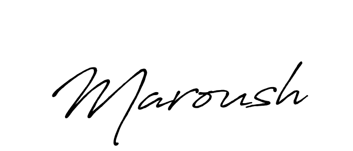 How to make Maroush signature? Antro_Vectra_Bolder is a professional autograph style. Create handwritten signature for Maroush name. Maroush signature style 7 images and pictures png