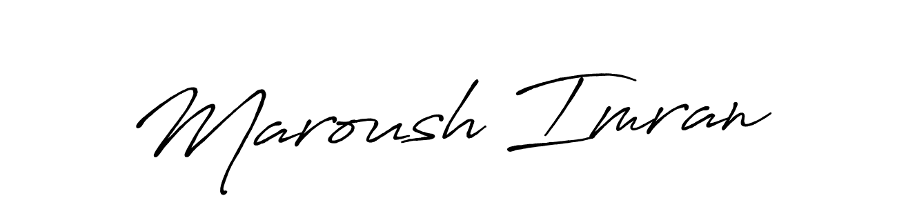 Make a beautiful signature design for name Maroush Imran. With this signature (Antro_Vectra_Bolder) style, you can create a handwritten signature for free. Maroush Imran signature style 7 images and pictures png