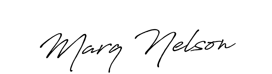 How to make Marq Nelson name signature. Use Antro_Vectra_Bolder style for creating short signs online. This is the latest handwritten sign. Marq Nelson signature style 7 images and pictures png