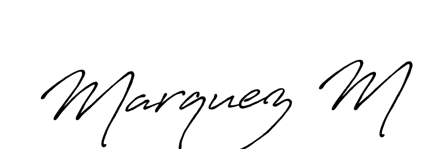 Antro_Vectra_Bolder is a professional signature style that is perfect for those who want to add a touch of class to their signature. It is also a great choice for those who want to make their signature more unique. Get Marquez M name to fancy signature for free. Marquez M signature style 7 images and pictures png