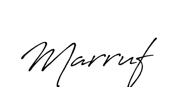 Use a signature maker to create a handwritten signature online. With this signature software, you can design (Antro_Vectra_Bolder) your own signature for name Marruf. Marruf signature style 7 images and pictures png