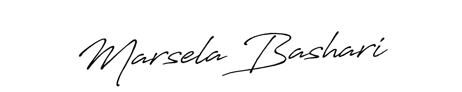 Design your own signature with our free online signature maker. With this signature software, you can create a handwritten (Antro_Vectra_Bolder) signature for name Marsela Bashari. Marsela Bashari signature style 7 images and pictures png