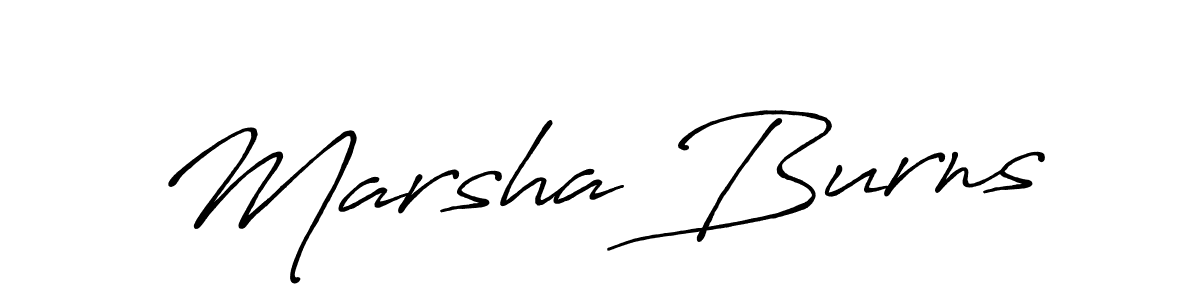 Make a beautiful signature design for name Marsha Burns. With this signature (Antro_Vectra_Bolder) style, you can create a handwritten signature for free. Marsha Burns signature style 7 images and pictures png