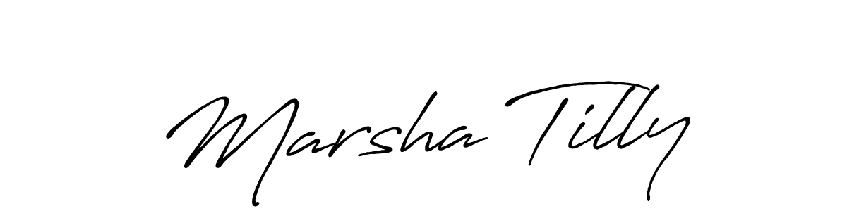 Use a signature maker to create a handwritten signature online. With this signature software, you can design (Antro_Vectra_Bolder) your own signature for name Marsha Tilly. Marsha Tilly signature style 7 images and pictures png