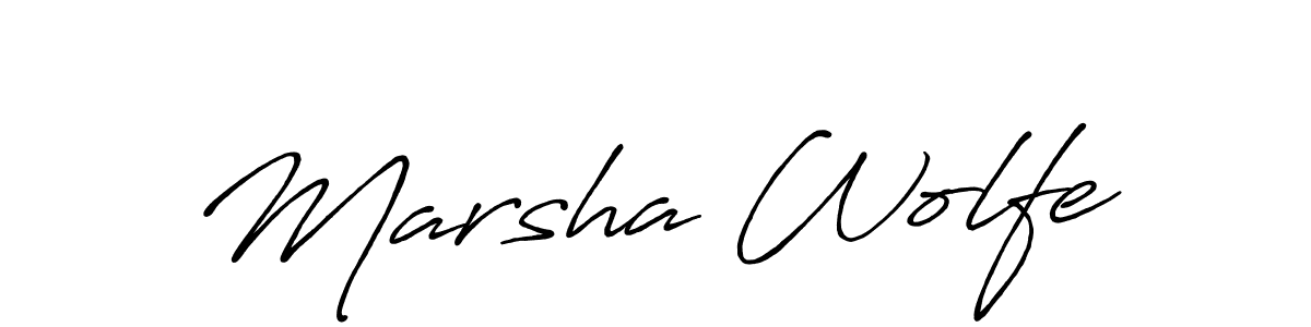 Antro_Vectra_Bolder is a professional signature style that is perfect for those who want to add a touch of class to their signature. It is also a great choice for those who want to make their signature more unique. Get Marsha Wolfe name to fancy signature for free. Marsha Wolfe signature style 7 images and pictures png