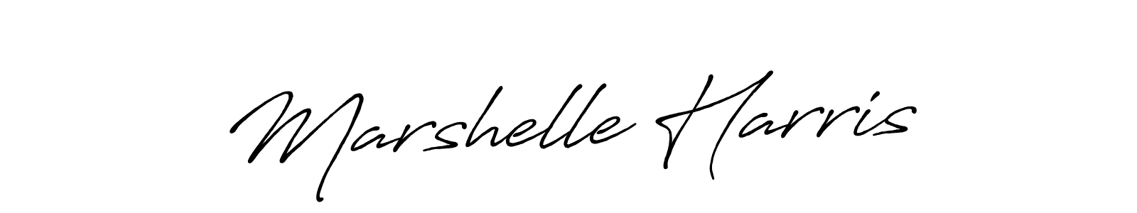 How to make Marshelle Harris name signature. Use Antro_Vectra_Bolder style for creating short signs online. This is the latest handwritten sign. Marshelle Harris signature style 7 images and pictures png