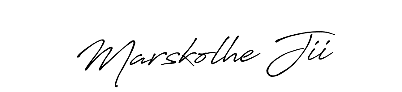 Use a signature maker to create a handwritten signature online. With this signature software, you can design (Antro_Vectra_Bolder) your own signature for name Marskolhe Jii. Marskolhe Jii signature style 7 images and pictures png