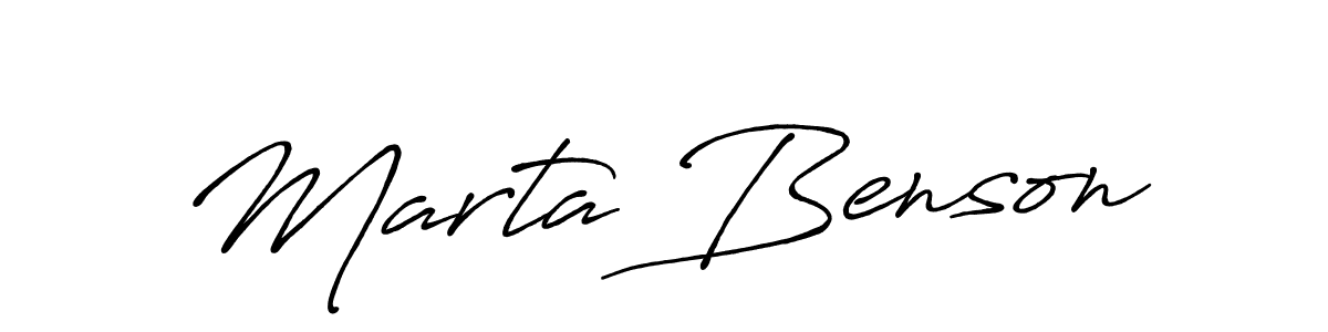 Create a beautiful signature design for name Marta Benson. With this signature (Antro_Vectra_Bolder) fonts, you can make a handwritten signature for free. Marta Benson signature style 7 images and pictures png