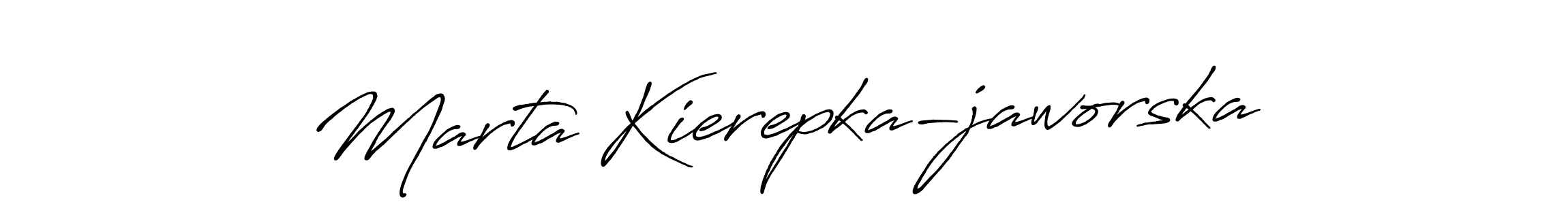 How to make Marta Kierepka-jaworska name signature. Use Antro_Vectra_Bolder style for creating short signs online. This is the latest handwritten sign. Marta Kierepka-jaworska signature style 7 images and pictures png