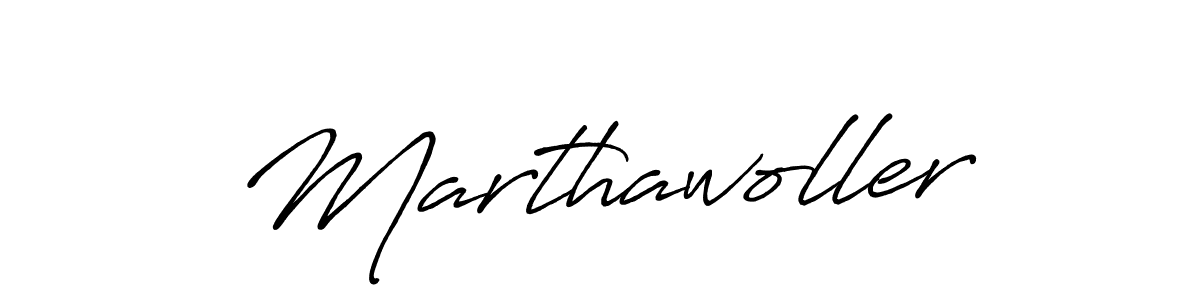 How to make Marthawoller name signature. Use Antro_Vectra_Bolder style for creating short signs online. This is the latest handwritten sign. Marthawoller signature style 7 images and pictures png