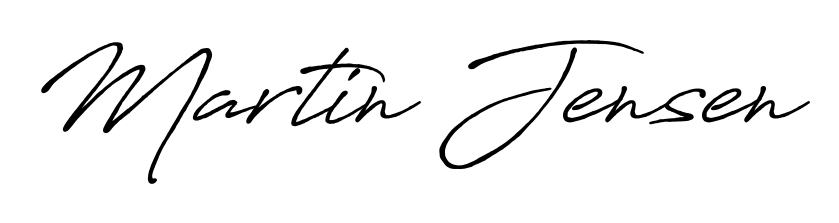 A modern signature idea for name Martin Jensen using Antro_Vectra_Bolder font. Clean strokes and elegant curves make it stand out instantly. Martin Jensen signature style 7 images and pictures png