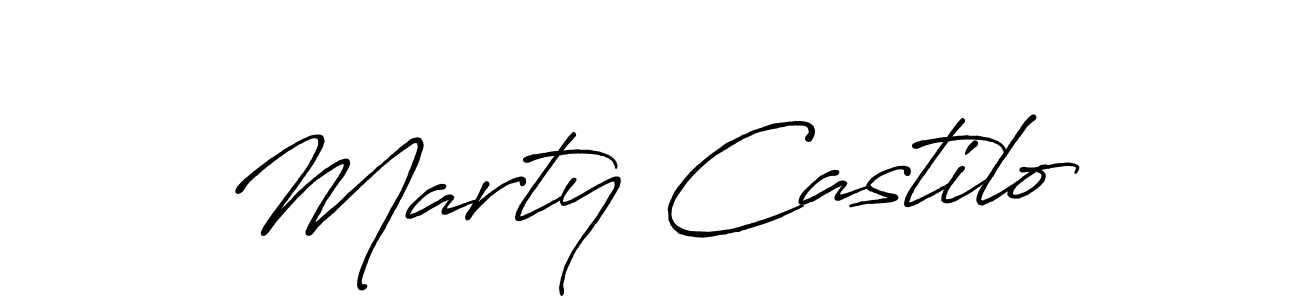 Design your own signature with our free online signature maker. With this signature software, you can create a handwritten (Antro_Vectra_Bolder) signature for name Marty Castilo. Marty Castilo signature style 7 images and pictures png