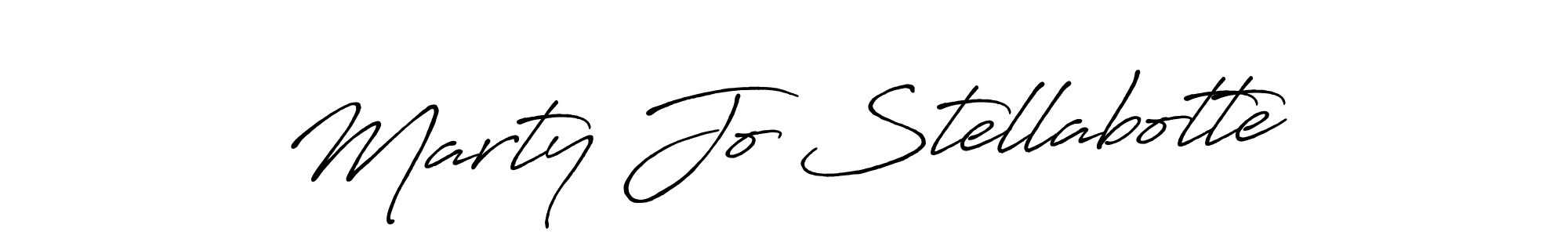 Antro_Vectra_Bolder is a professional signature style that is perfect for those who want to add a touch of class to their signature. It is also a great choice for those who want to make their signature more unique. Get Marty Jo Stellabotte name to fancy signature for free. Marty Jo Stellabotte signature style 7 images and pictures png