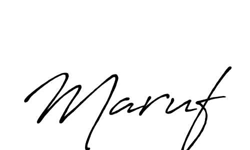 Design your own signature with our free online signature maker. With this signature software, you can create a handwritten (Antro_Vectra_Bolder) signature for name Maruf. Maruf signature style 7 images and pictures png